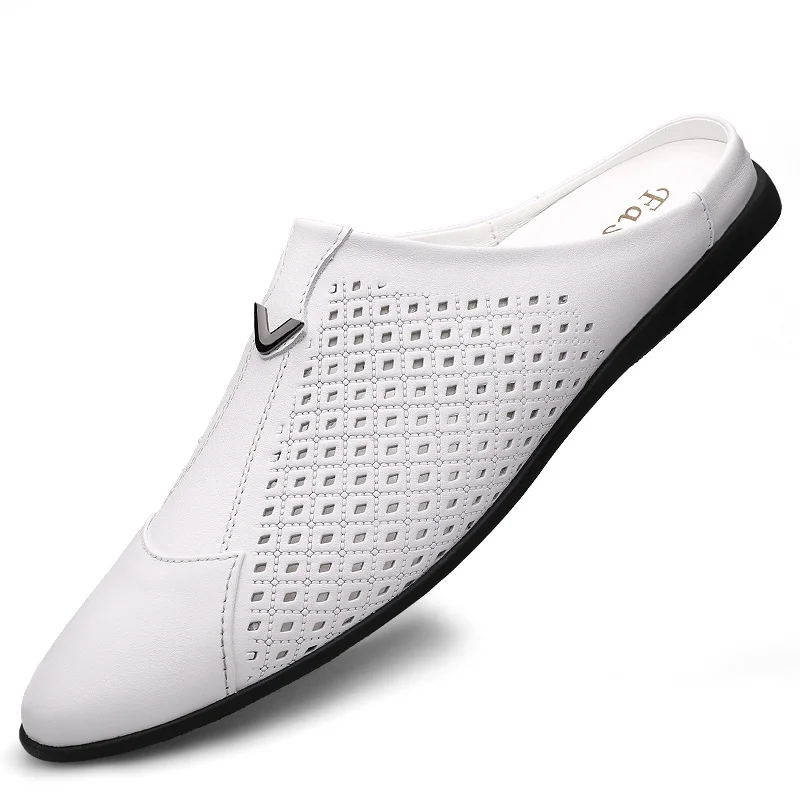 Flip Flop Leather Men - Mocassins d'été en cuir pour hommes,