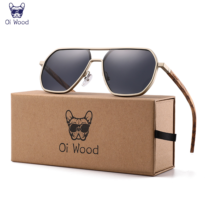Sunglasses Aviator Polarized - Oi bois haute qualité mode alliage