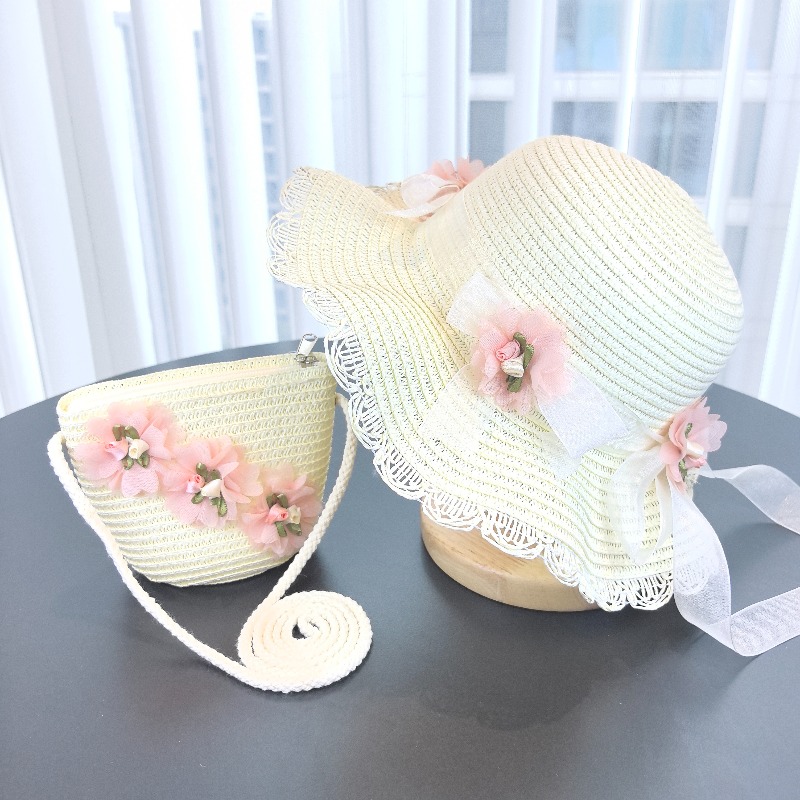 Bucket Hat Straw - Chapeau de paille 2 pièces pour