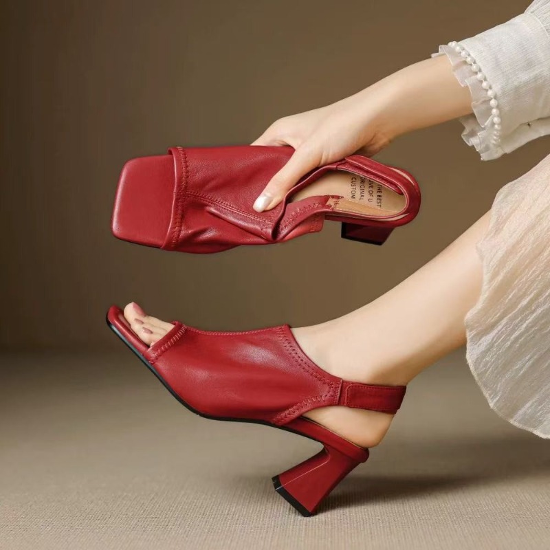 Casual Sandal Leather - Sandales romaines à bout carré en