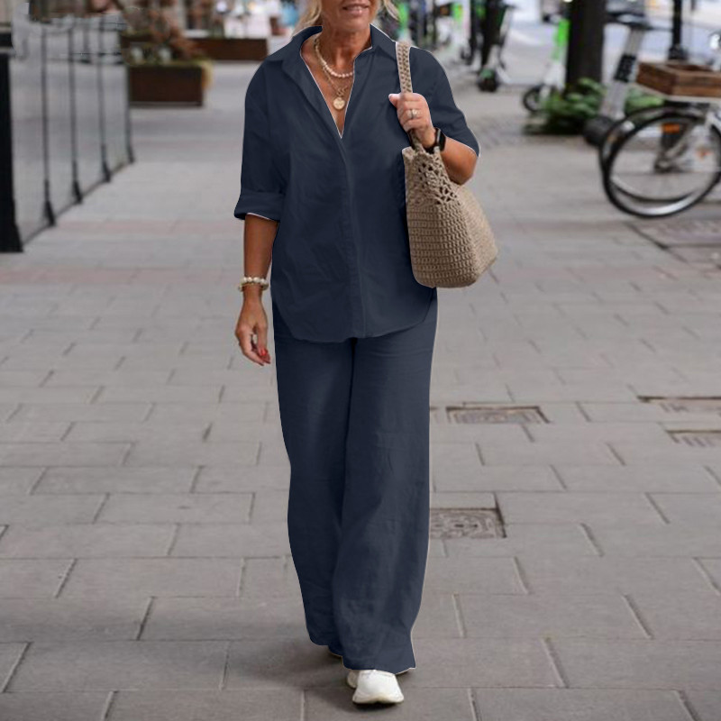 Ensemble deux pièces rétro pan - Shirt Camp Collar avis et prix