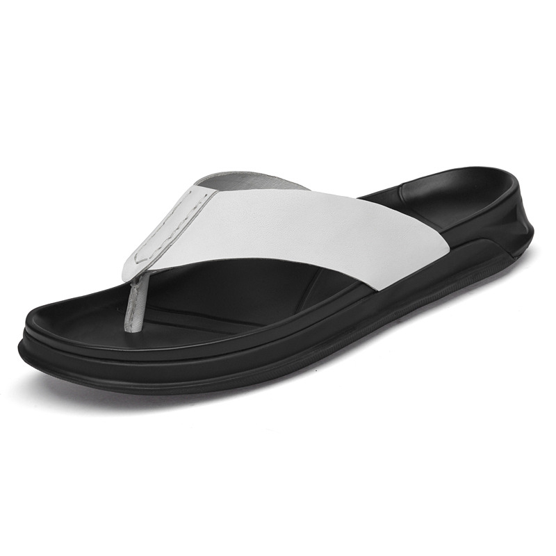 Sandales d'été en cuir véritab - Flip Flop Leather Men avis et prix