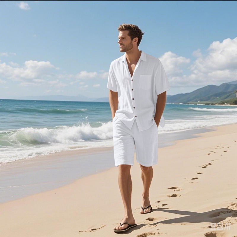 Ensemble chemise et short en l - Shirt Camp Collar avis et prix