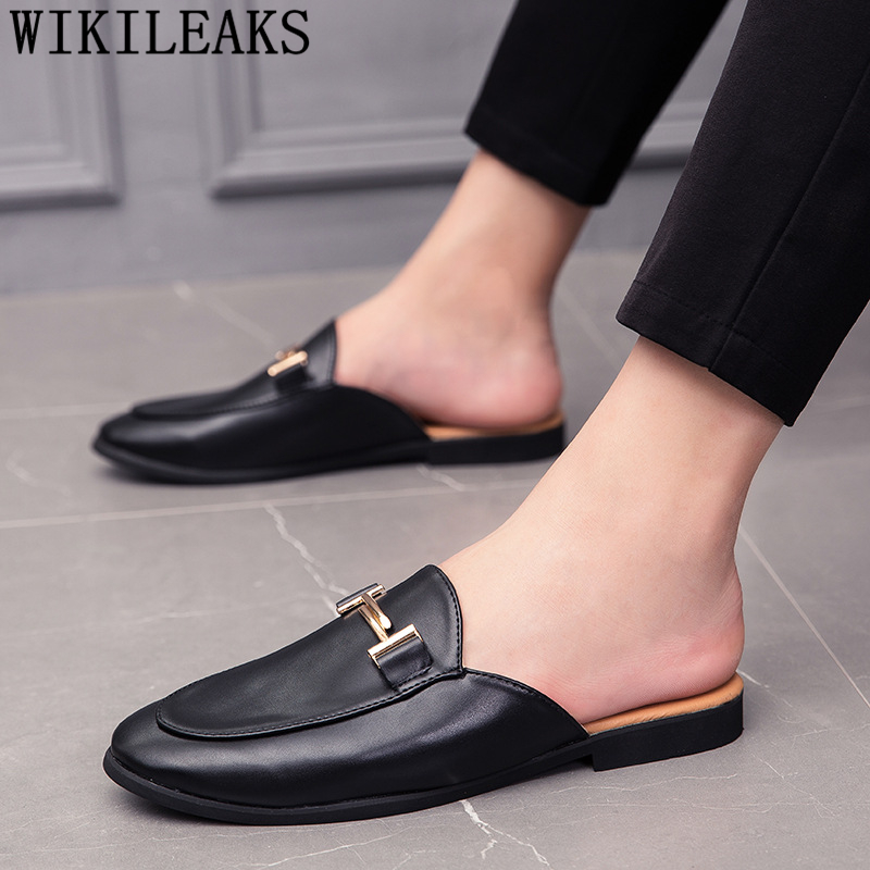 Mocassins noirs pour hommes en - Flip Flop Leather Men avis et prix