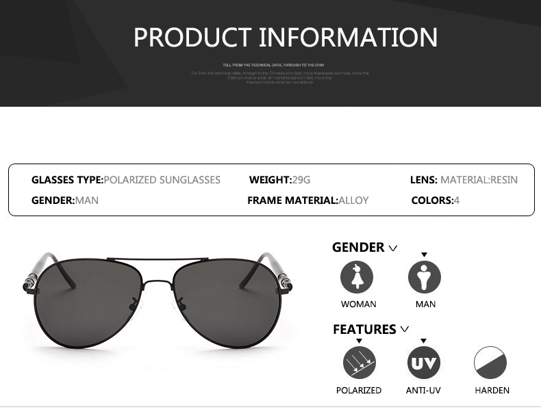 Lunettes de soleil hommes pola - Sunglasses Aviator Polarized avis et prix