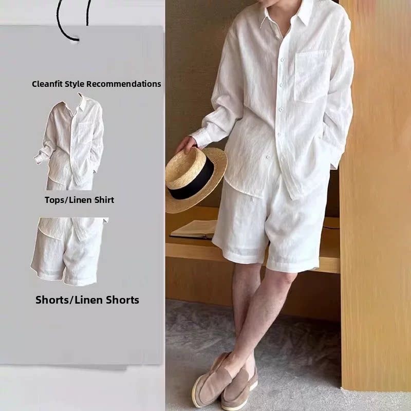 Ensemble en lin tendance pour  - Linen Shirt Breathable avis et prix