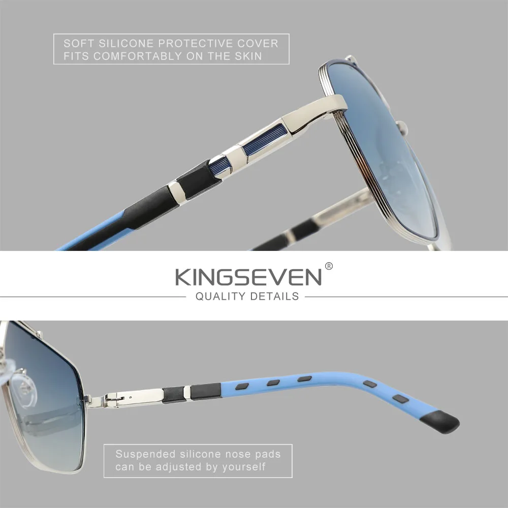 KINGSEVEN nouvelles lunettes d - Sunglasses Aviator Polarized avis et prix