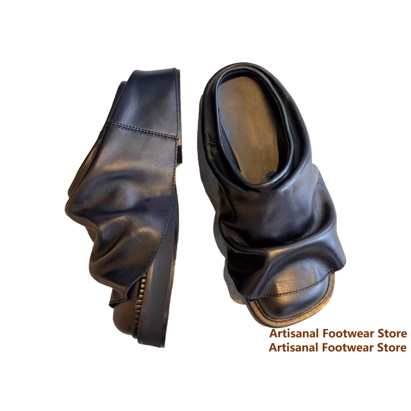 Mules à enfiler en cuir souple - Flip Flop Leather Men avis et prix