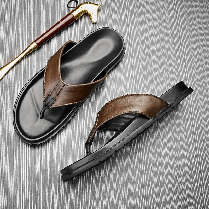 Nouvelles tongs d'été 2026 pou - Flip Flop Leather Men avis et prix