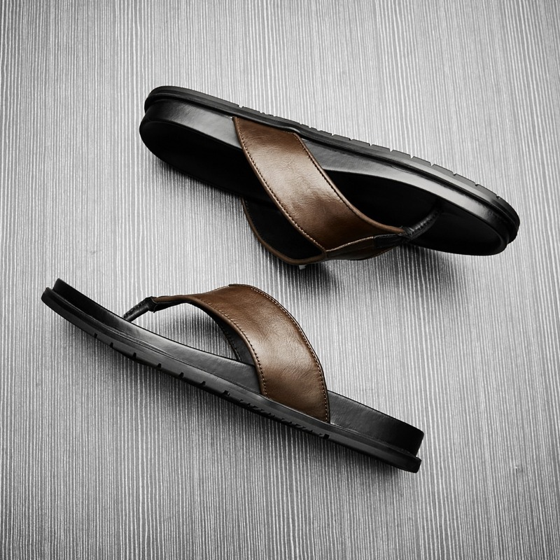 Nouvelles tongs d'été 2026 pou - Flip Flop Leather Men avis et prix
